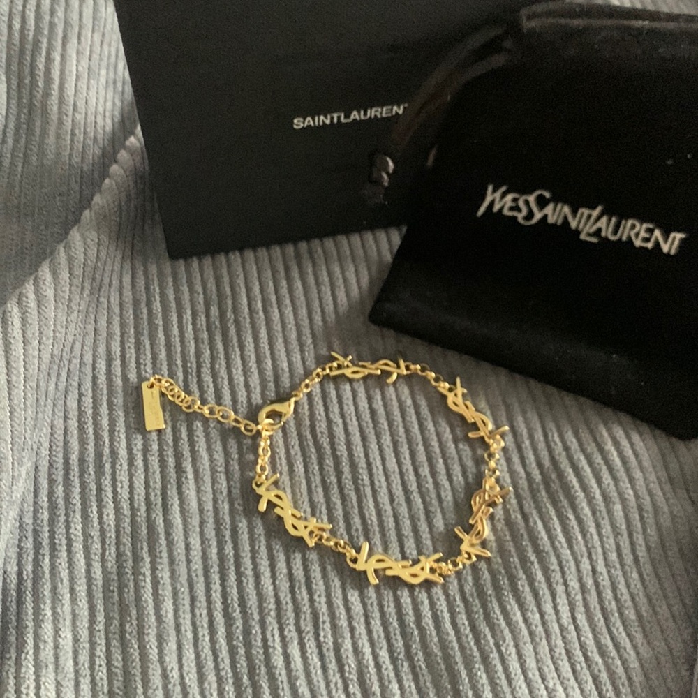 Yves Saint Laurent YSL Logo Bracelet Gold
